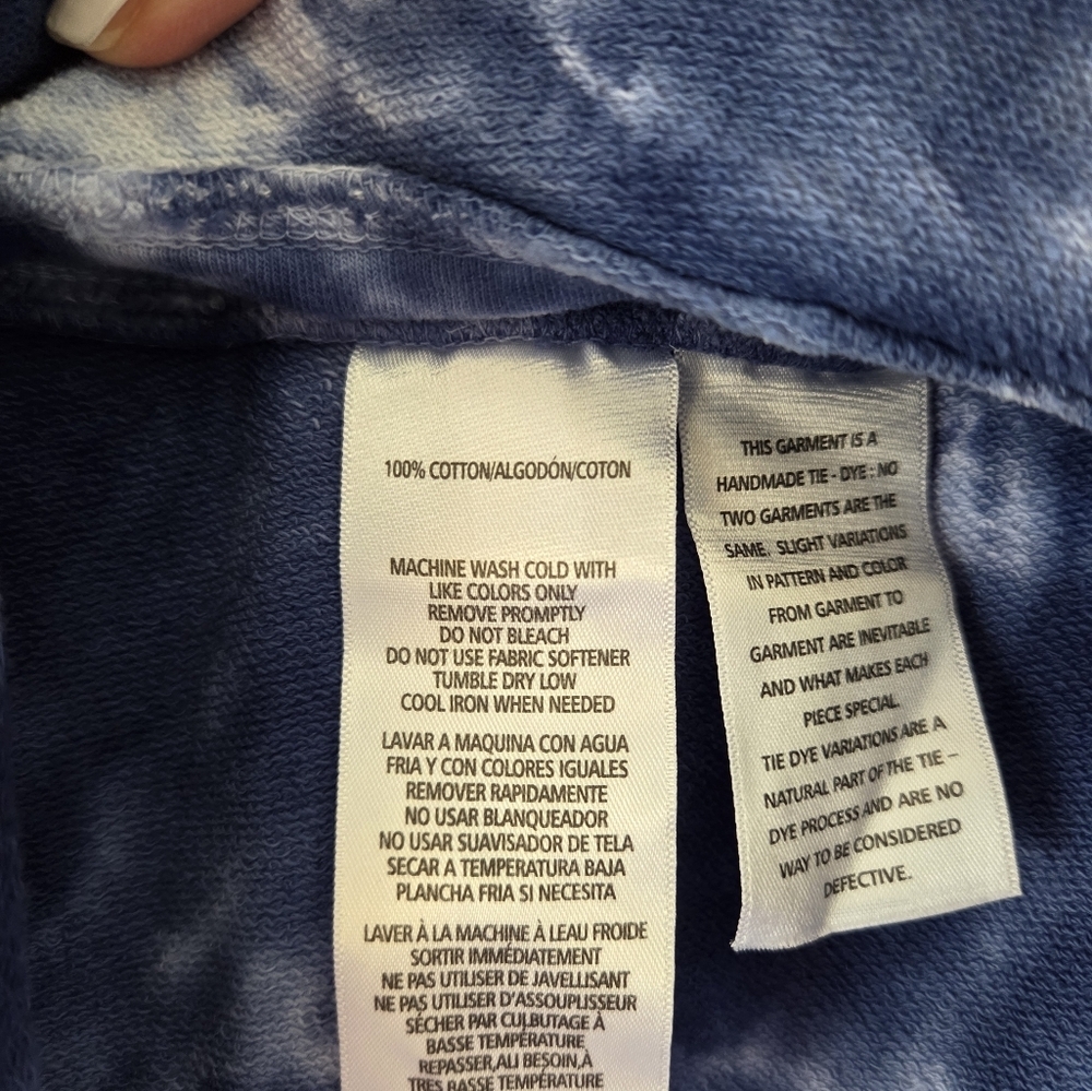 Tommy Hilfiger Mini Skirt XL 100% Cotton Tie Dye Drawstring Skirt in Sky Captain - Picture 3 of 5